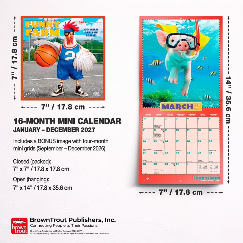 Avanti Funny Farm 2027 Mini Wall Calendar Sixth Alternate Image