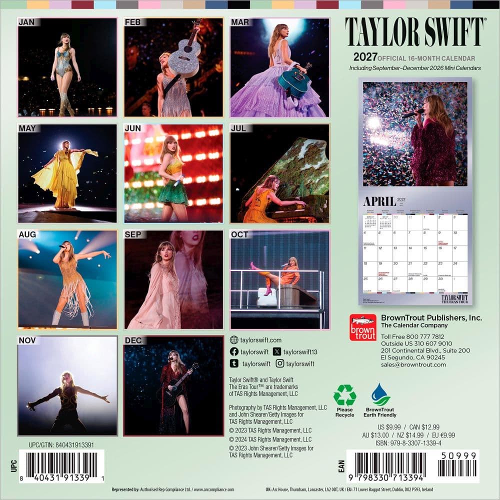 Taylor Swift 2027 Mini Wall Calendar First Alternate Image