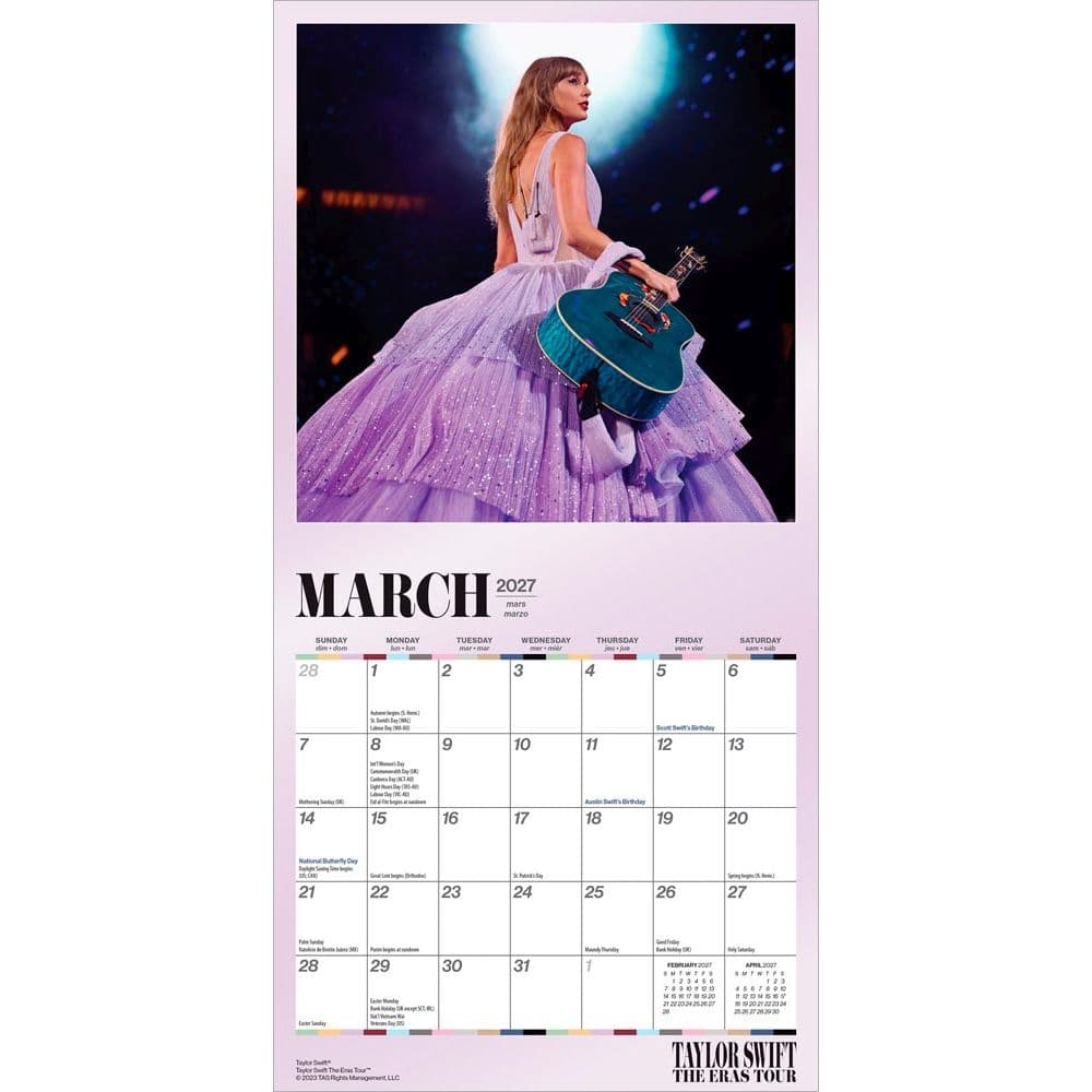 Taylor Swift 2027 Mini Wall Calendar Second Alternate Image