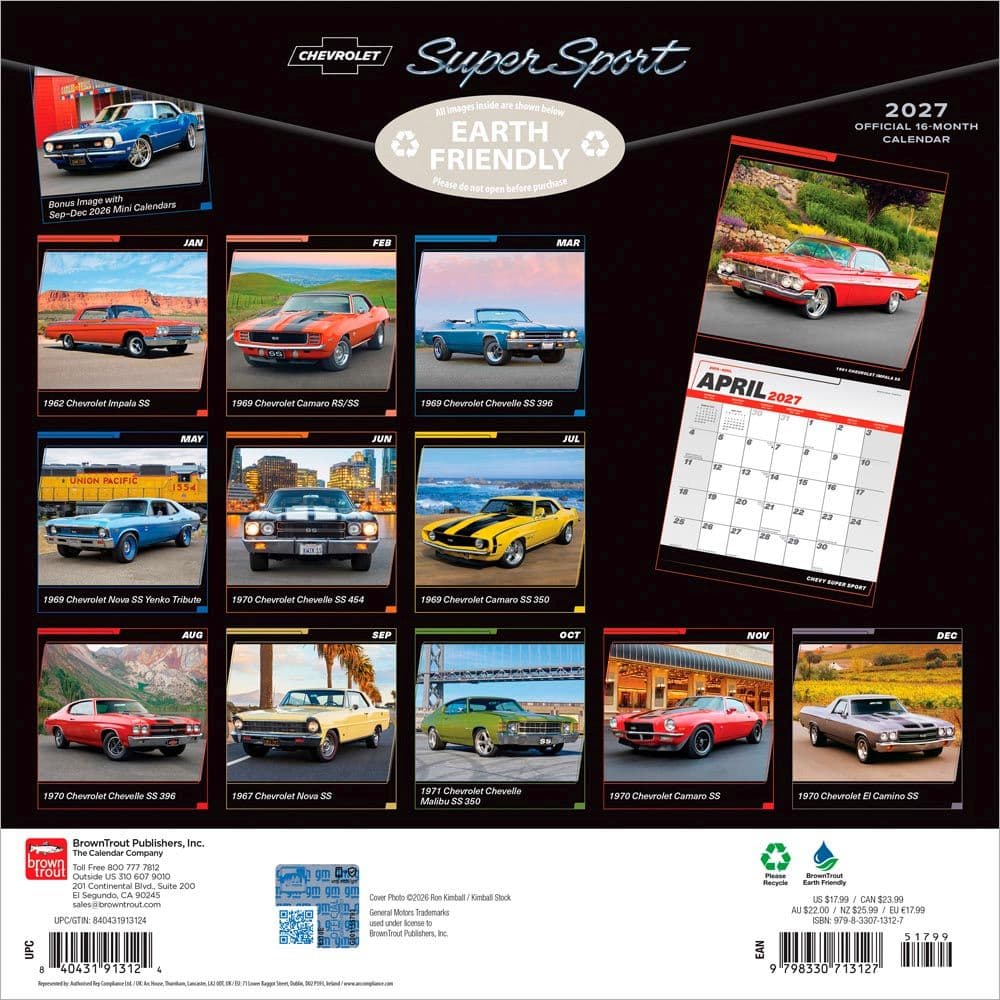 Chevy Super Sport 2027 Wall Calendar First Alternate Image