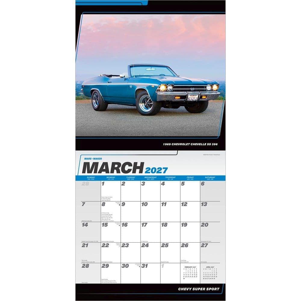 Chevy Super Sport 2027 Wall Calendar Second Alternate Image