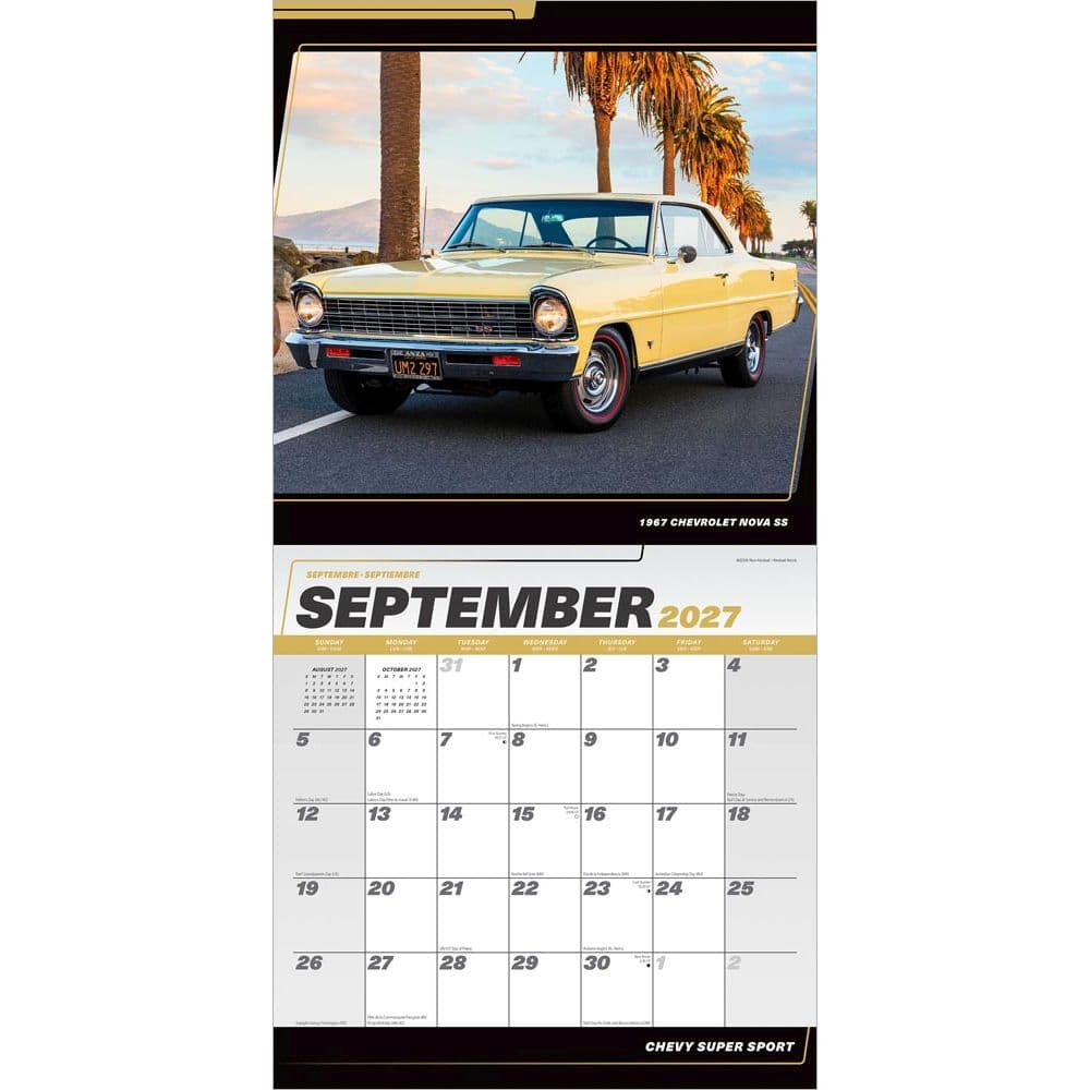 Chevy Super Sport 2027 Wall Calendar Third Alternate Image
