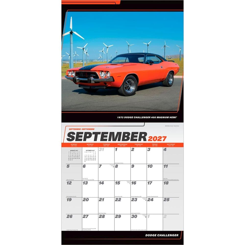 Dodge Challenger 2027 Wall Calendar Third Alternate Image
