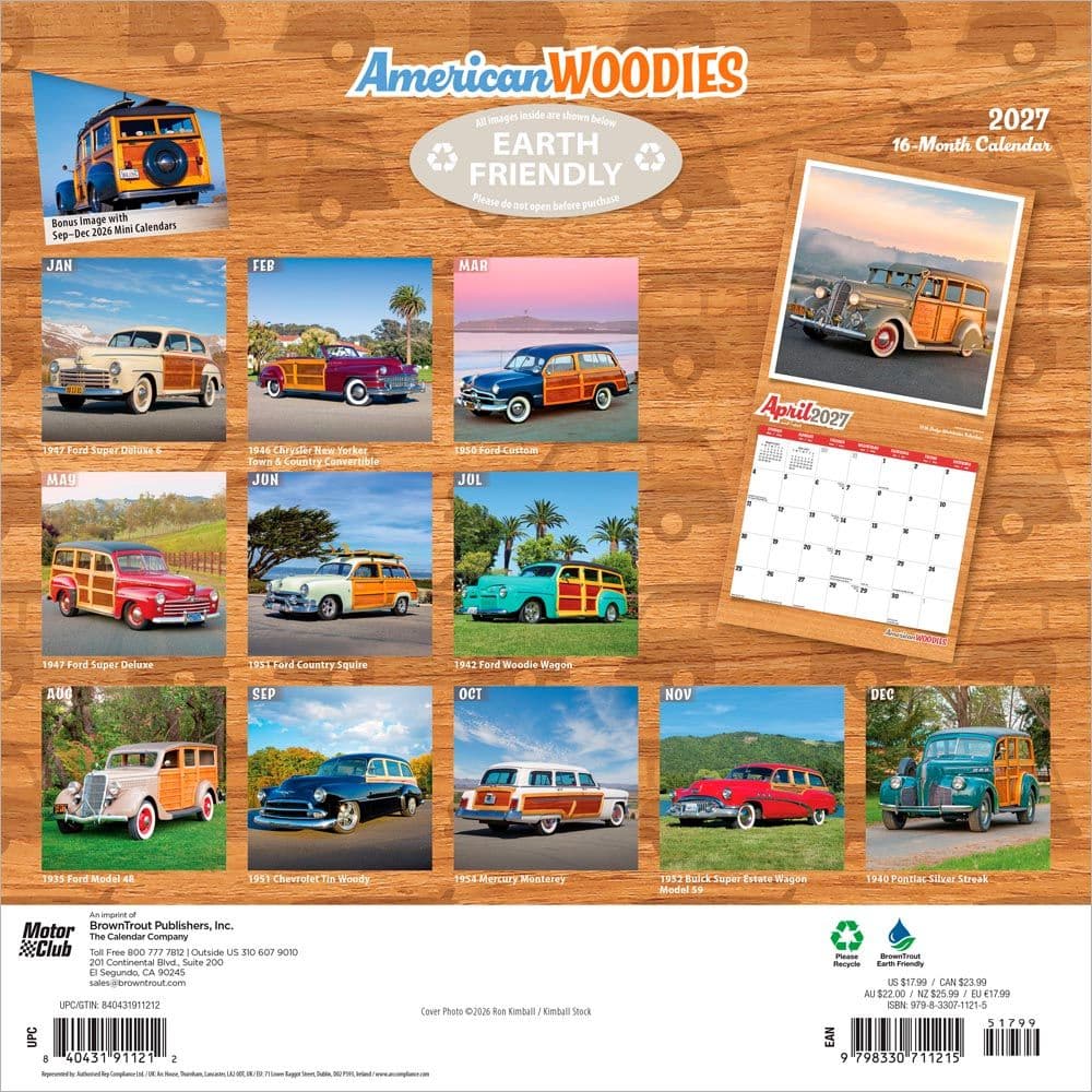 American Woodies 2027 Wall Calendar First Alternate Image