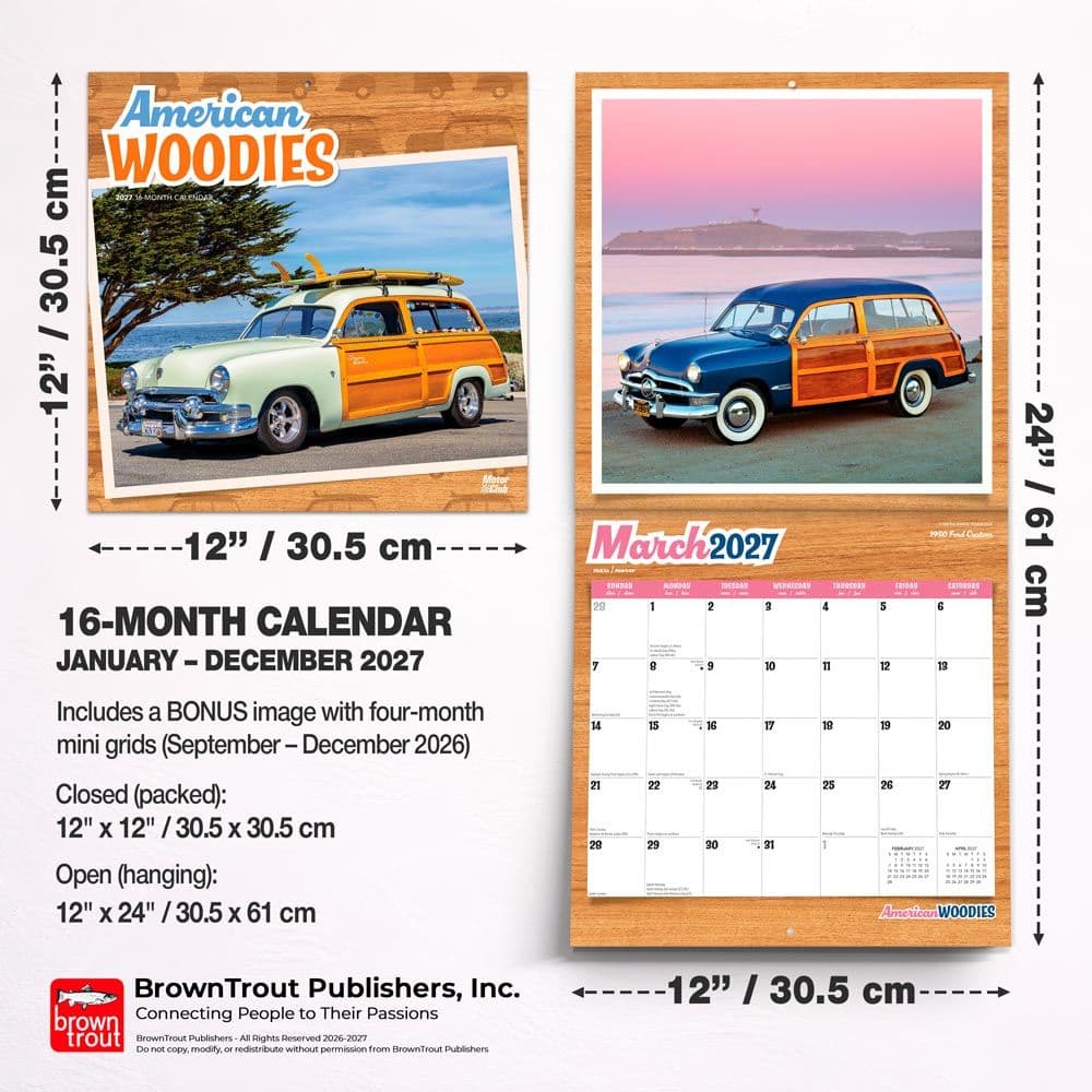 American Woodies 2027 Wall Calendar Sixth Alternate Image
