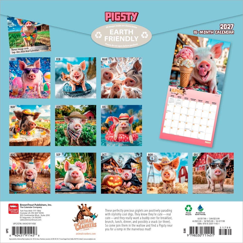 Pigsty 2027 Wall Calendar First Alternate Image