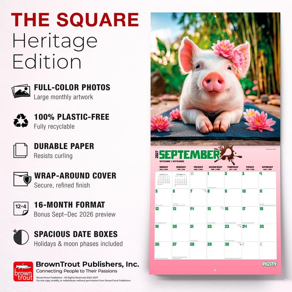 Pigsty 2027 Wall Calendar Fifth Alternate Image