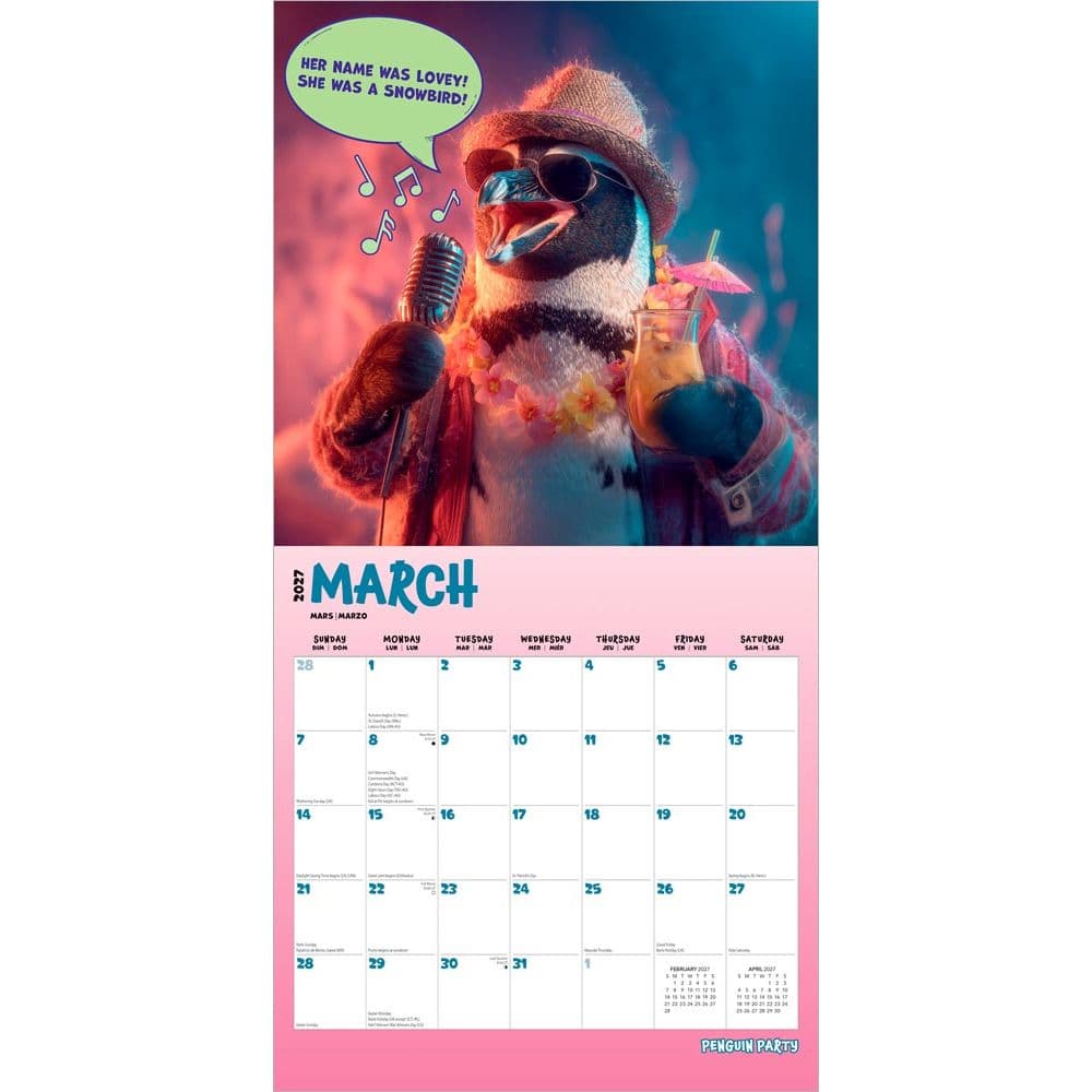 Penguin Party 2027 Wall Calendar Second Alternate Image