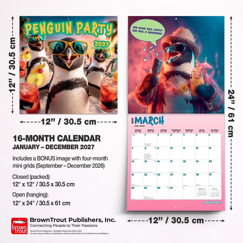 Penguin Party 2027 Wall Calendar Sixth Alternate Image