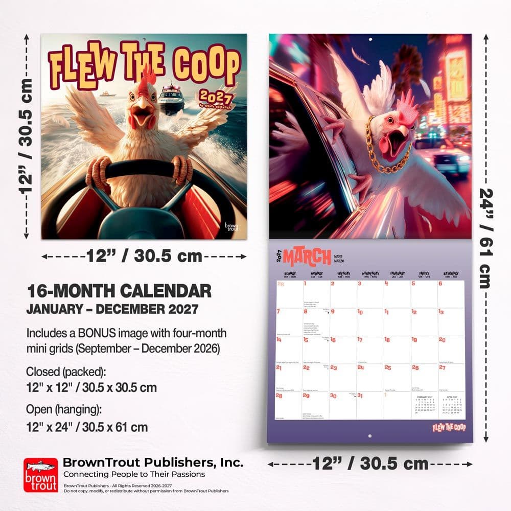 Flew the Coop 2027 Wall Calendar Sixth Alternate Image