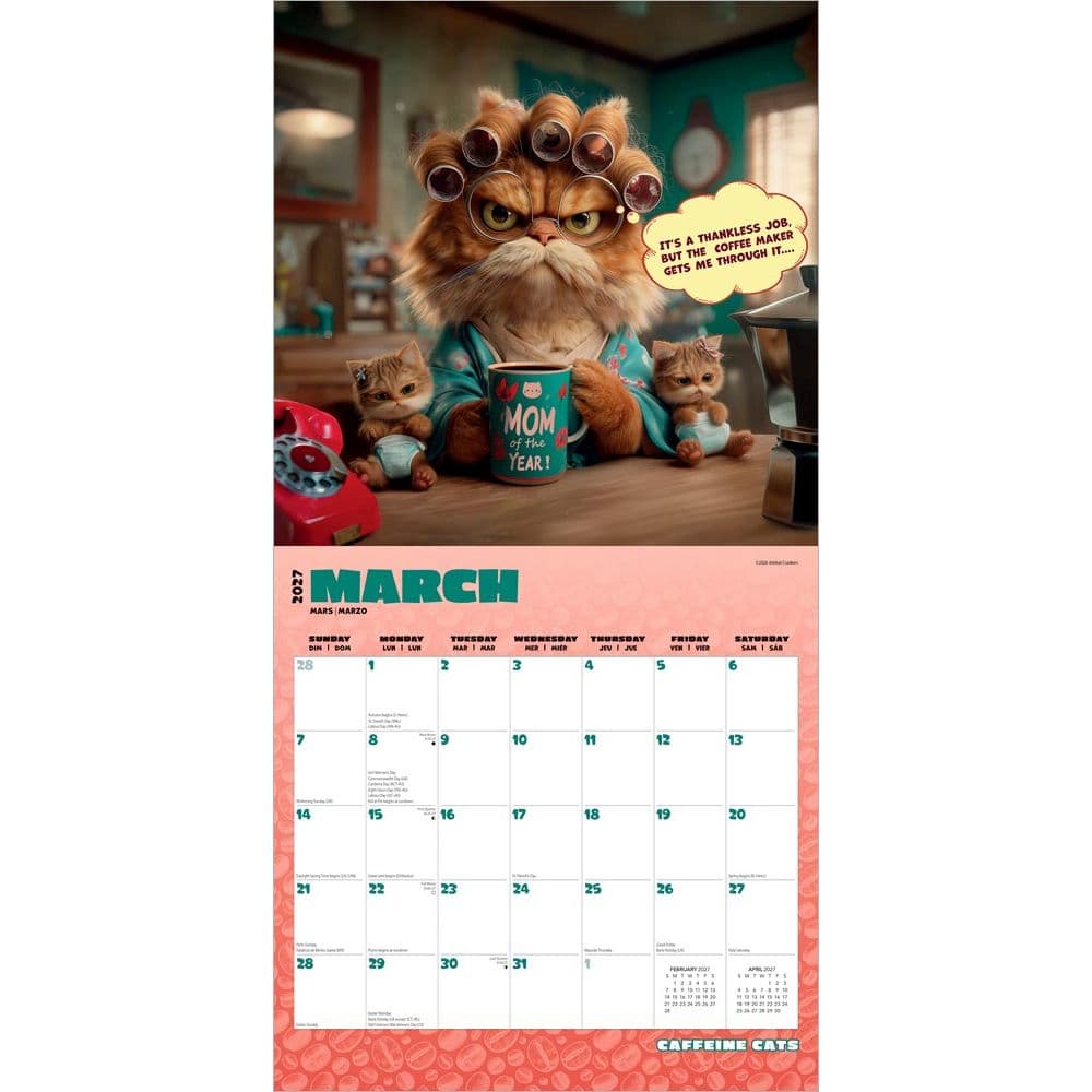 Caffeine Cats 2027 Wall Calendar Second Alternate Image