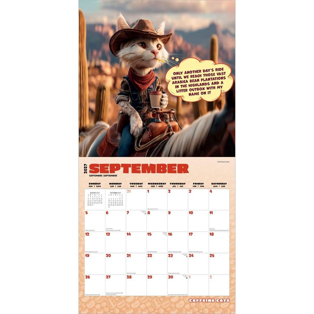 Caffeine Cats 2027 Wall Calendar Third Alternate Image