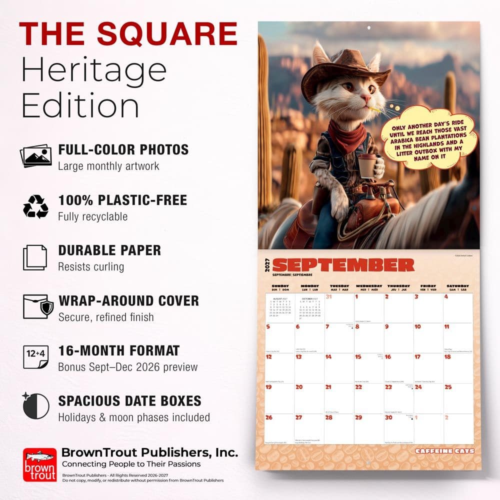 Caffeine Cats 2027 Wall Calendar Fifth Alternate Image