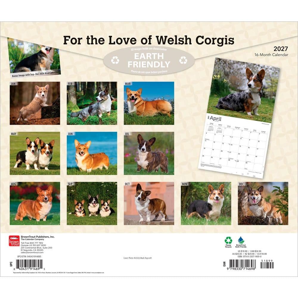 Welsh Corgis 2027 Deluxe Wall Calendar First Alternate Image