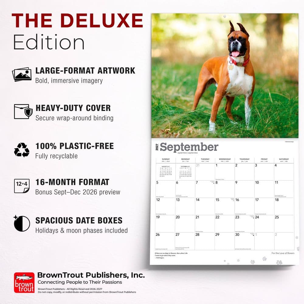 Boxers 2027 Deluxe Wall Calendar Fifth Alternate Image