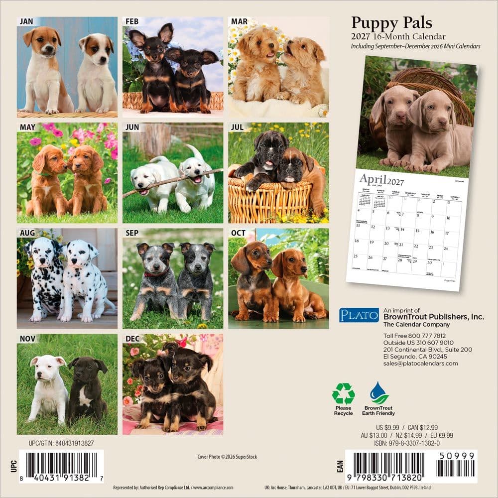 Puppies For the Love 2027 Mini Wall Calendar First Alternate Image