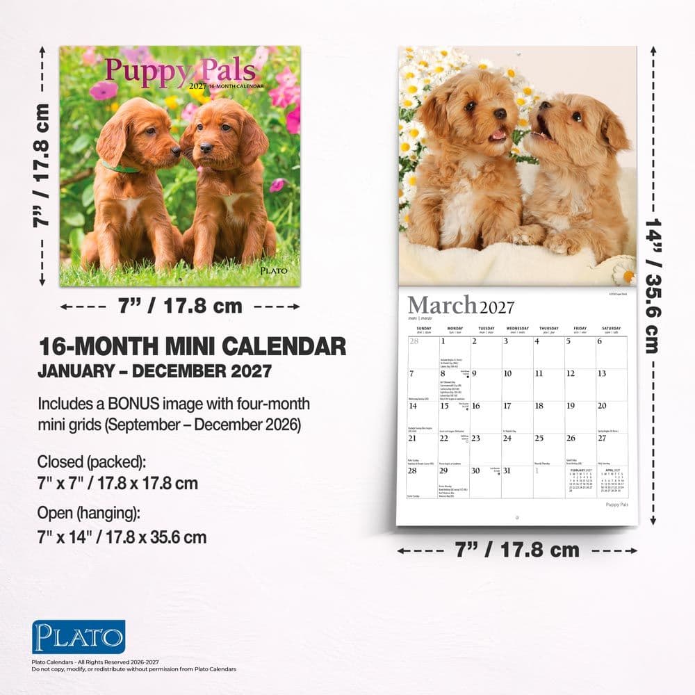 Puppies For the Love 2027 Mini Wall Calendar Sixth Alternate Image