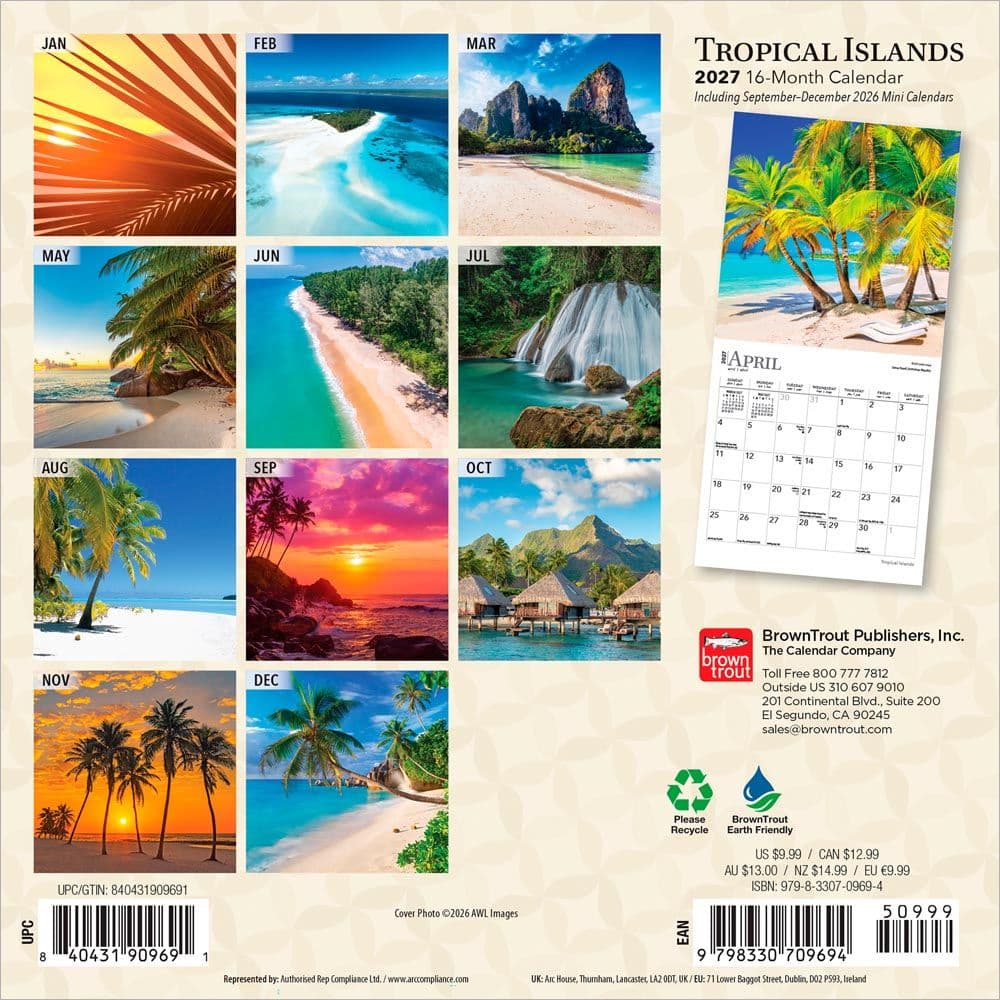 Tropical Islands 2027 Mini Wall Calendar First Alternate Image