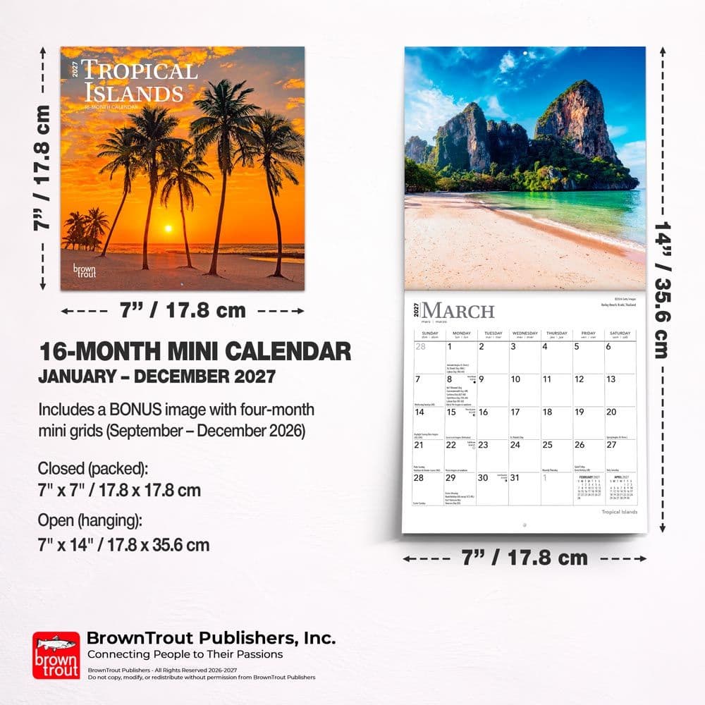 Tropical Islands 2027 Mini Wall Calendar Sixth Alternate Image