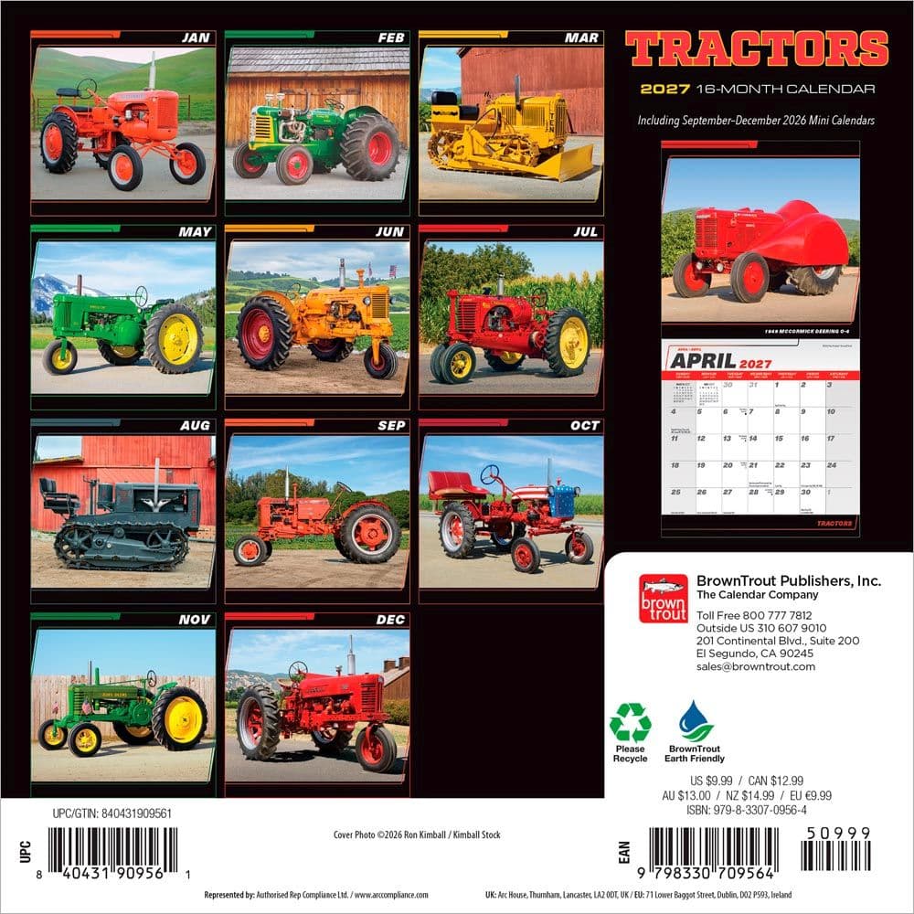 Tractors 2027 Mini Wall Calendar First Alternate Image