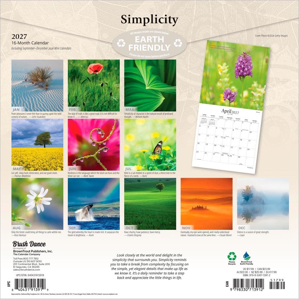 Simplicity Brush Dance 2027 Wall Calendar First Alternate Image