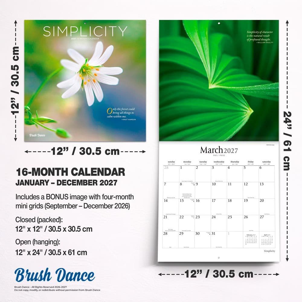 Simplicity Brush Dance 2027 Wall Calendar Sixth Alternate Image