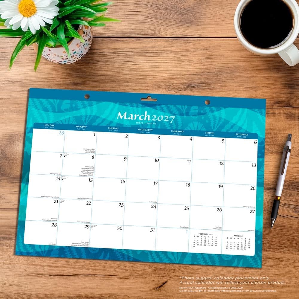 Seaside Currents 2027 Desk Pad Third Alternate Image