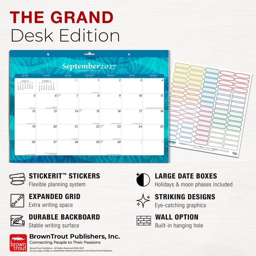 Seaside Currents 2027 Desk Pad Fourth Alternate Image