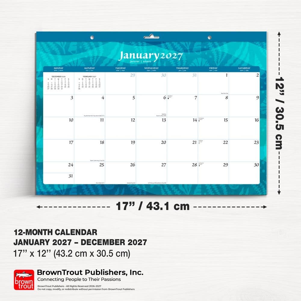 Seaside Currents 2027 Desk Pad Fifth Alternate Image