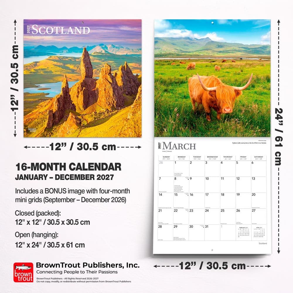 Scotland 2027 Wall Calendar Sixth Alternate Image
