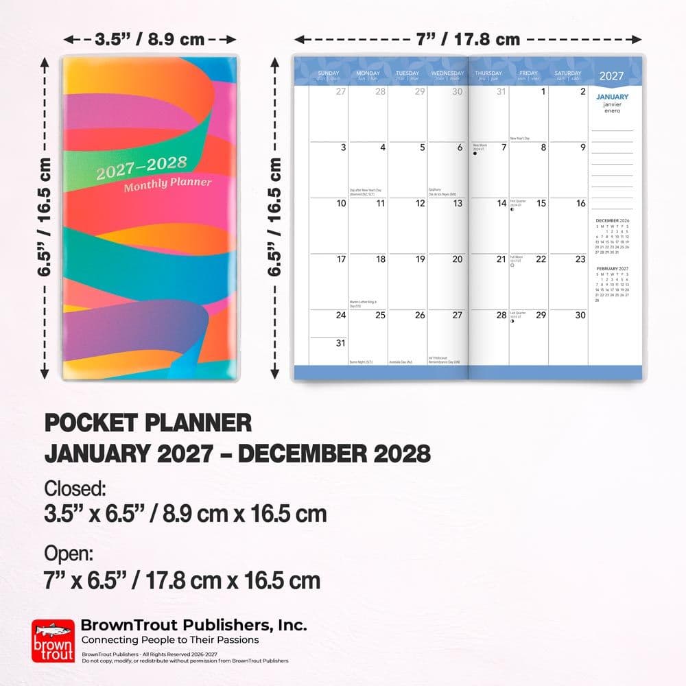 Rich Ribbons 2027 2 Year Pocket Planner Sixth Alternate Image