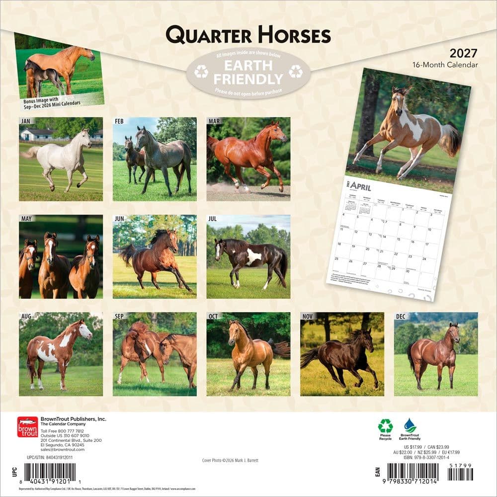 Horses Quarter 2027 Wall Calendar First Alternate Image