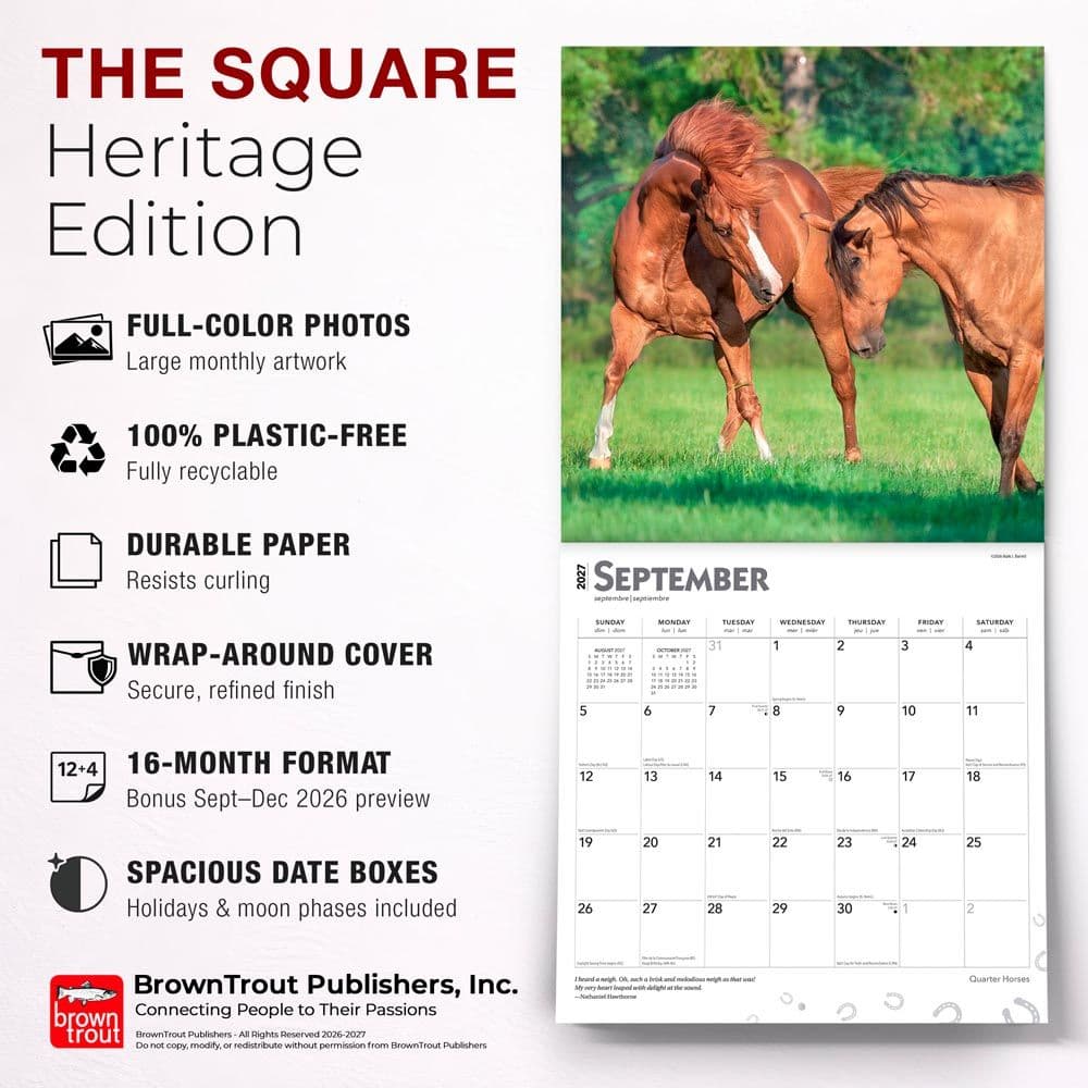 Horses Quarter 2027 Wall Calendar Fifth Alternate Image