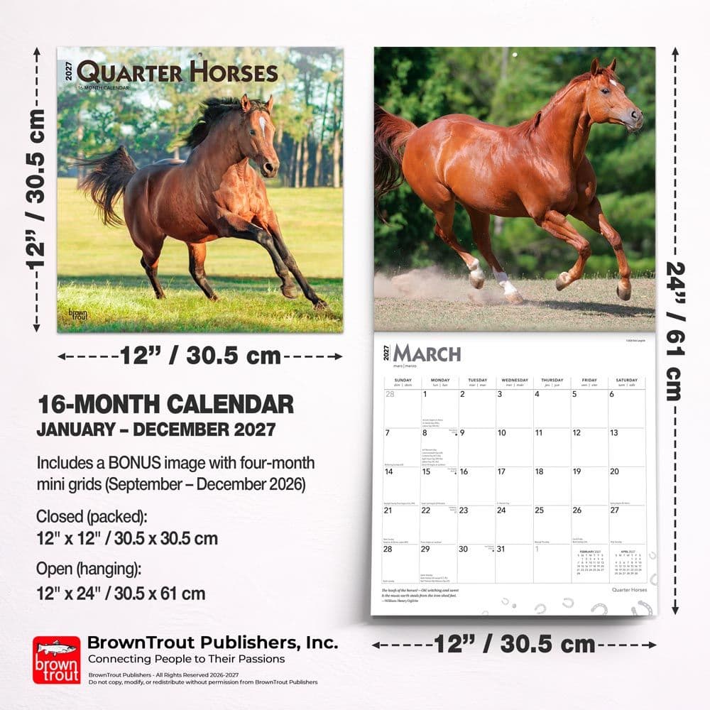 Horses Quarter 2027 Wall Calendar Sixth Alternate Image