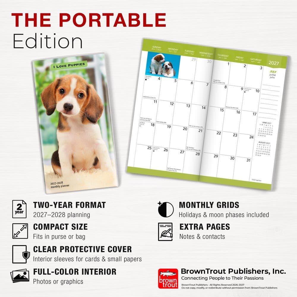 Puppies I Love 2027 2 Year Pocket Planner Fifth Alternate Image