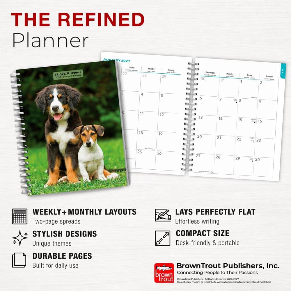 I Love Puppies 2027 Engagement Planner Fifth Alternate Image