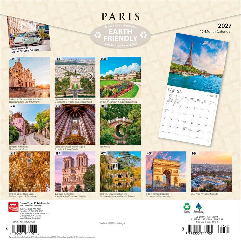 Paris 2027 Wall Calendar First Alternate Image