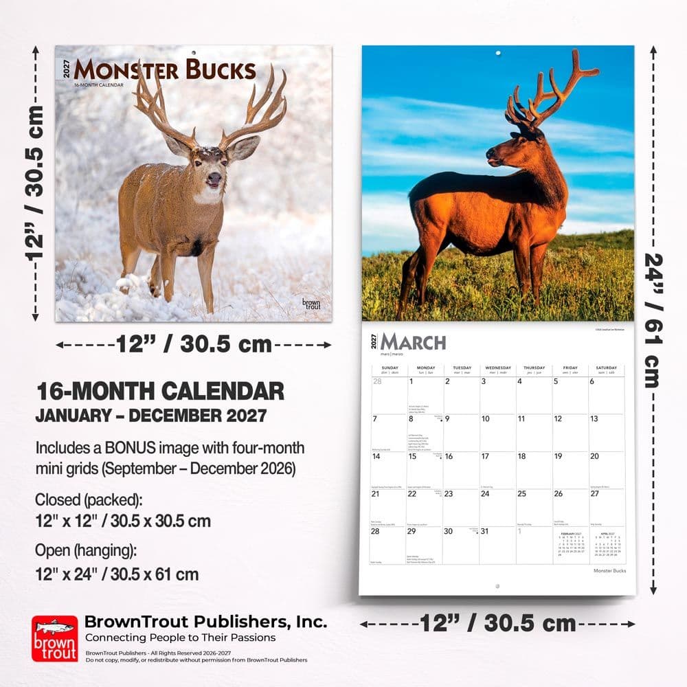 Monster Bucks 2027 Wall Calendar Sixth Alternate Image