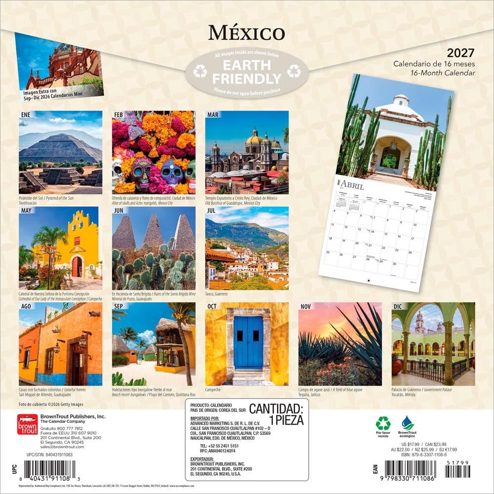 Mexico 2027 Wall Calendar First Alternate Image