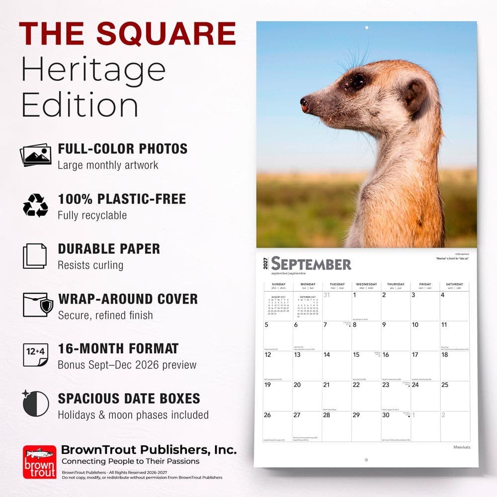Meerkats 2027 Wall Calendar Fifth Alternate Image