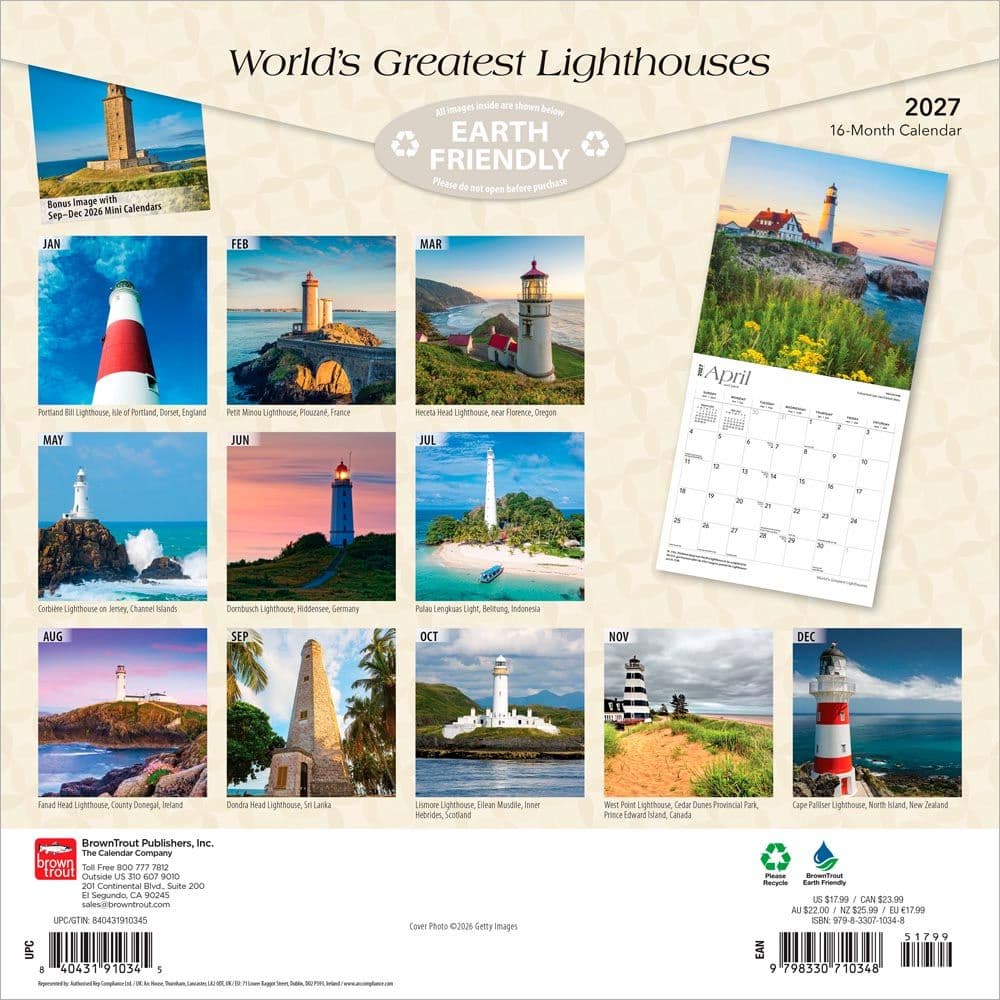 Lighthouses 2027 Wall Calendar First Alternate Image