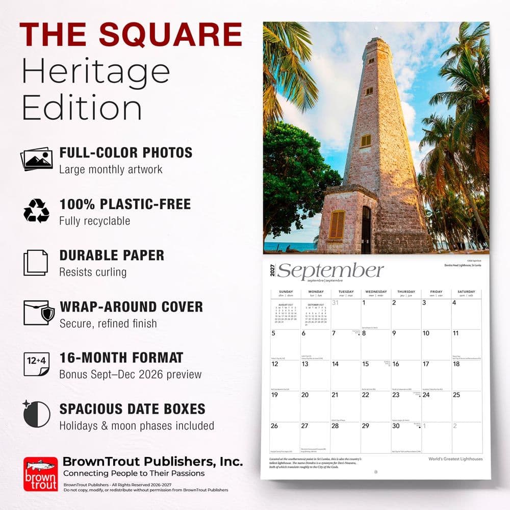 Lighthouses 2027 Wall Calendar Fifth Alternate Image