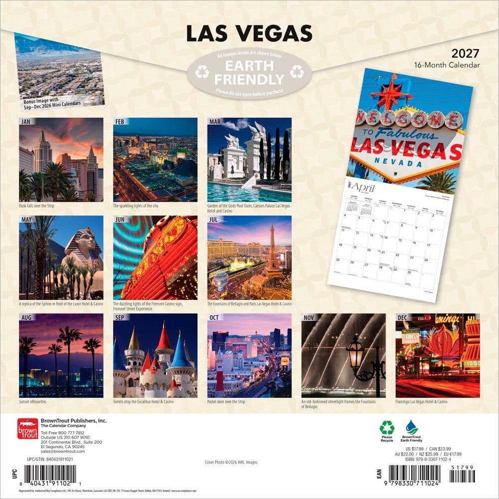 Las Vegas 2027 Wall Calendar
