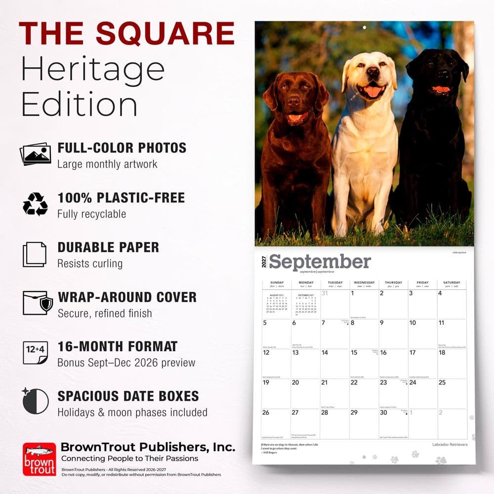 Lab Retriever 2027 Wall Calendar Fifth Alternate Image