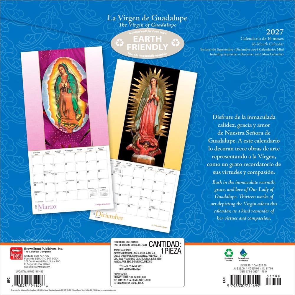 Virgen de Guadalupe 2027 Wall Calendar First Alternate Image