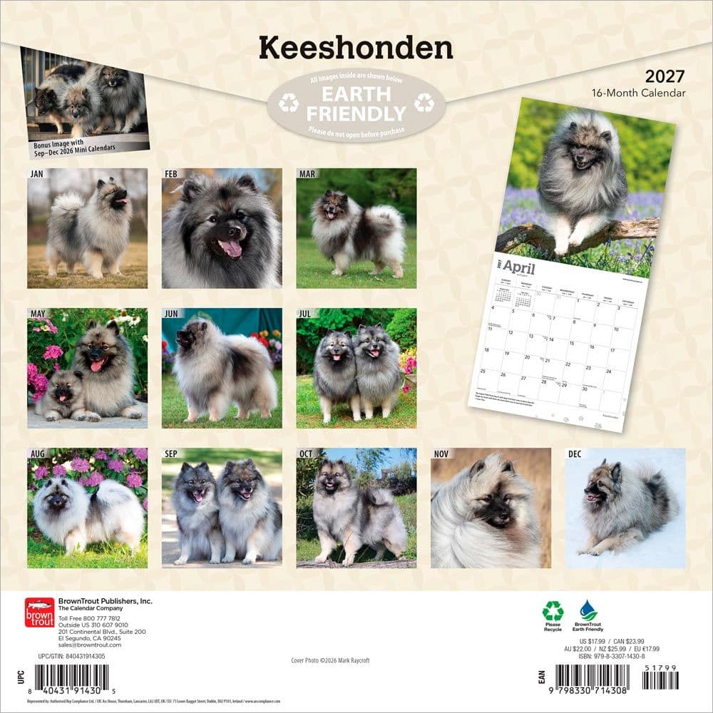 Keeshonden 2027 Wall Calendar First Alternate Image