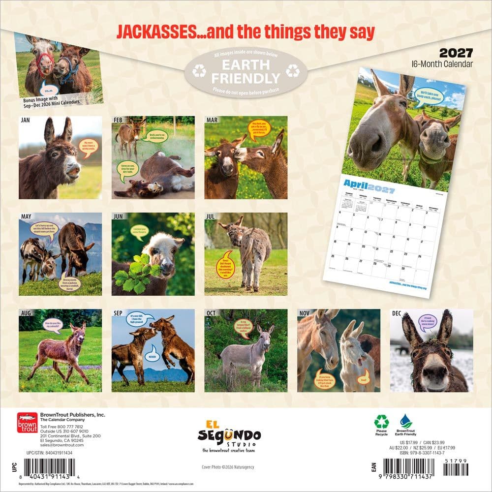 Jackasses 2027 Wall Calendar First Alternate Image
