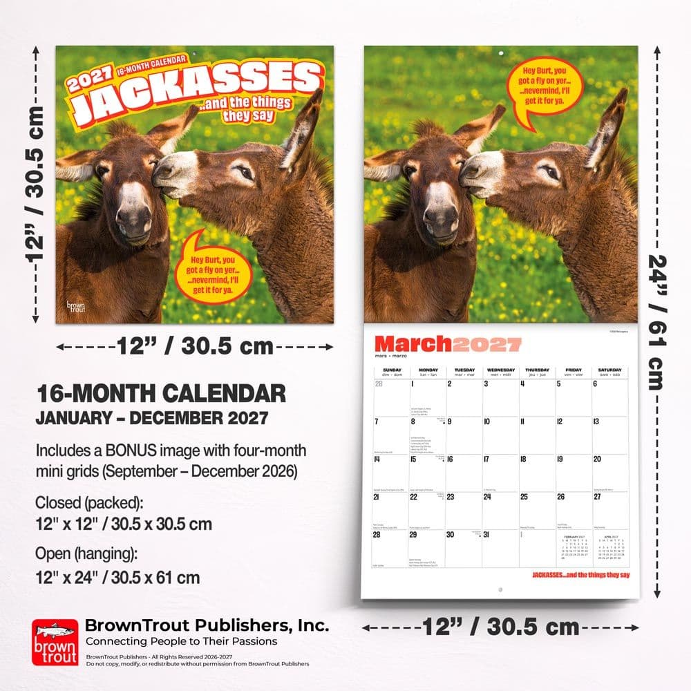 Jackasses 2027 Wall Calendar Sixth Alternate Image