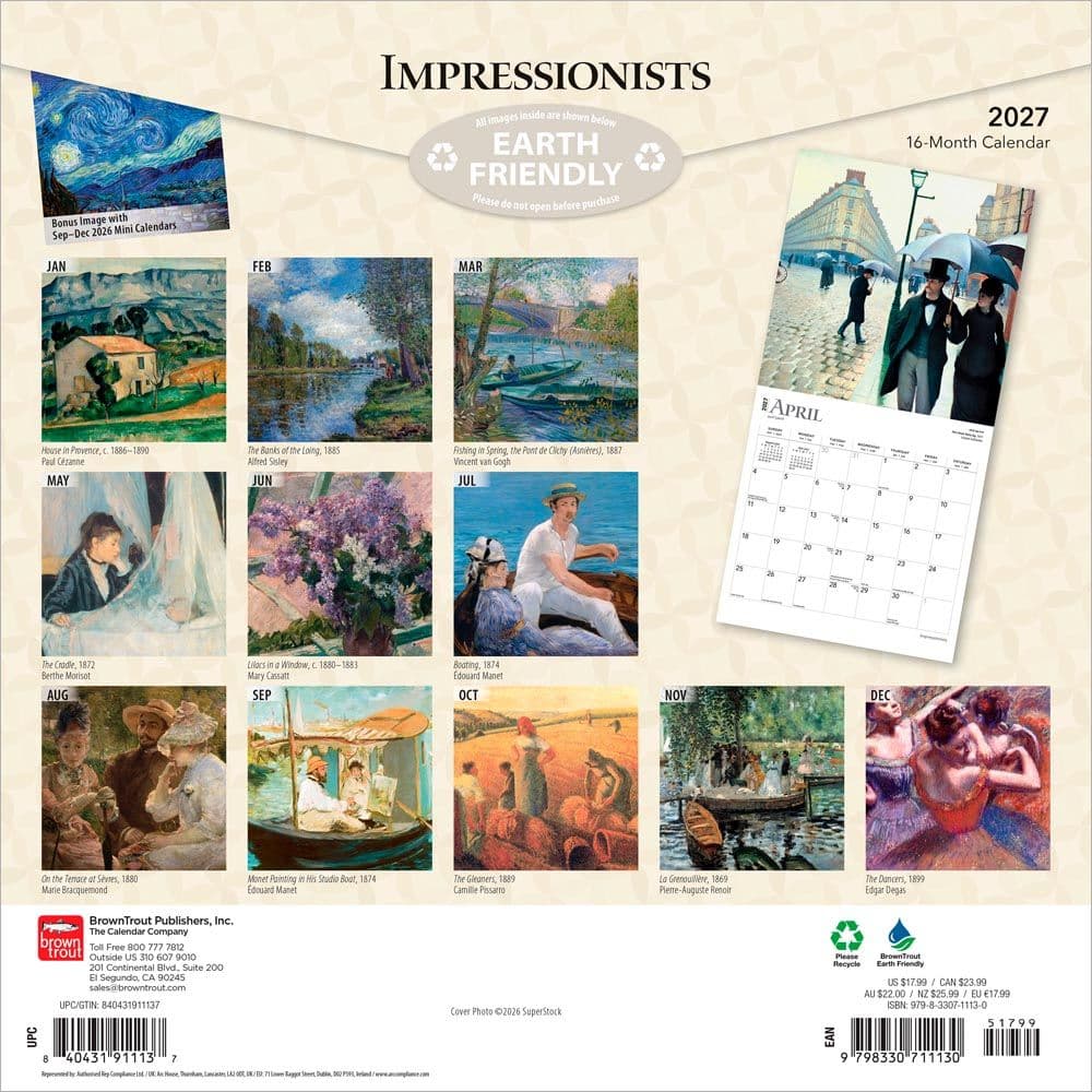 Impressionists 2027 Wall Calendar First Alternate Image