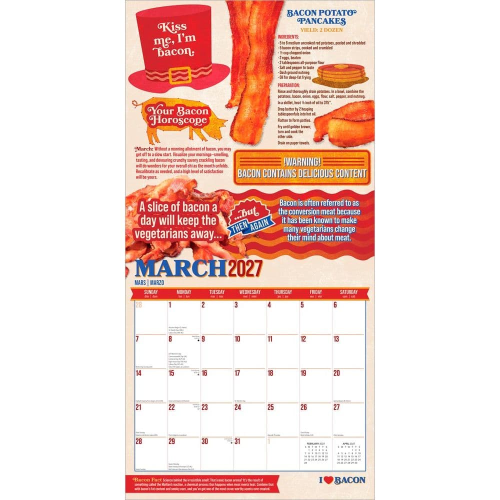 I Love Bacon 2027 Wall Calendar Second Alternate Image
